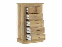 Muebles Niño|Pack de Muebles de Dormitorio Habitación Infantil con Cabecero, 1 Mesita de Noche 3 Cajones y Sinfonier en Color Blanco Mate Mauvella Rayas