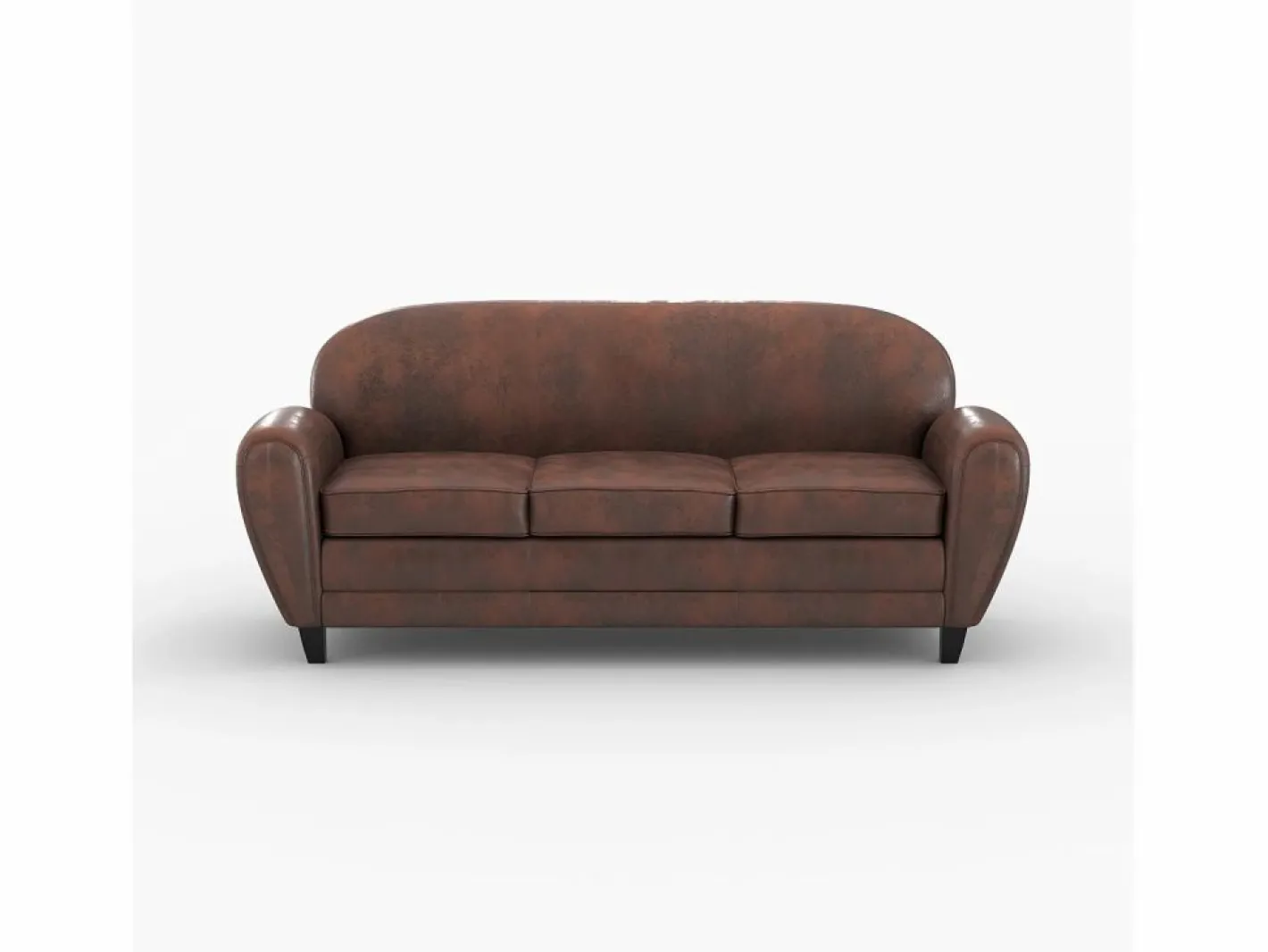 Rendez-Vous Déco Pack de sofá y sillón marrón envejecido 4 plazas - Club Marru00f3n