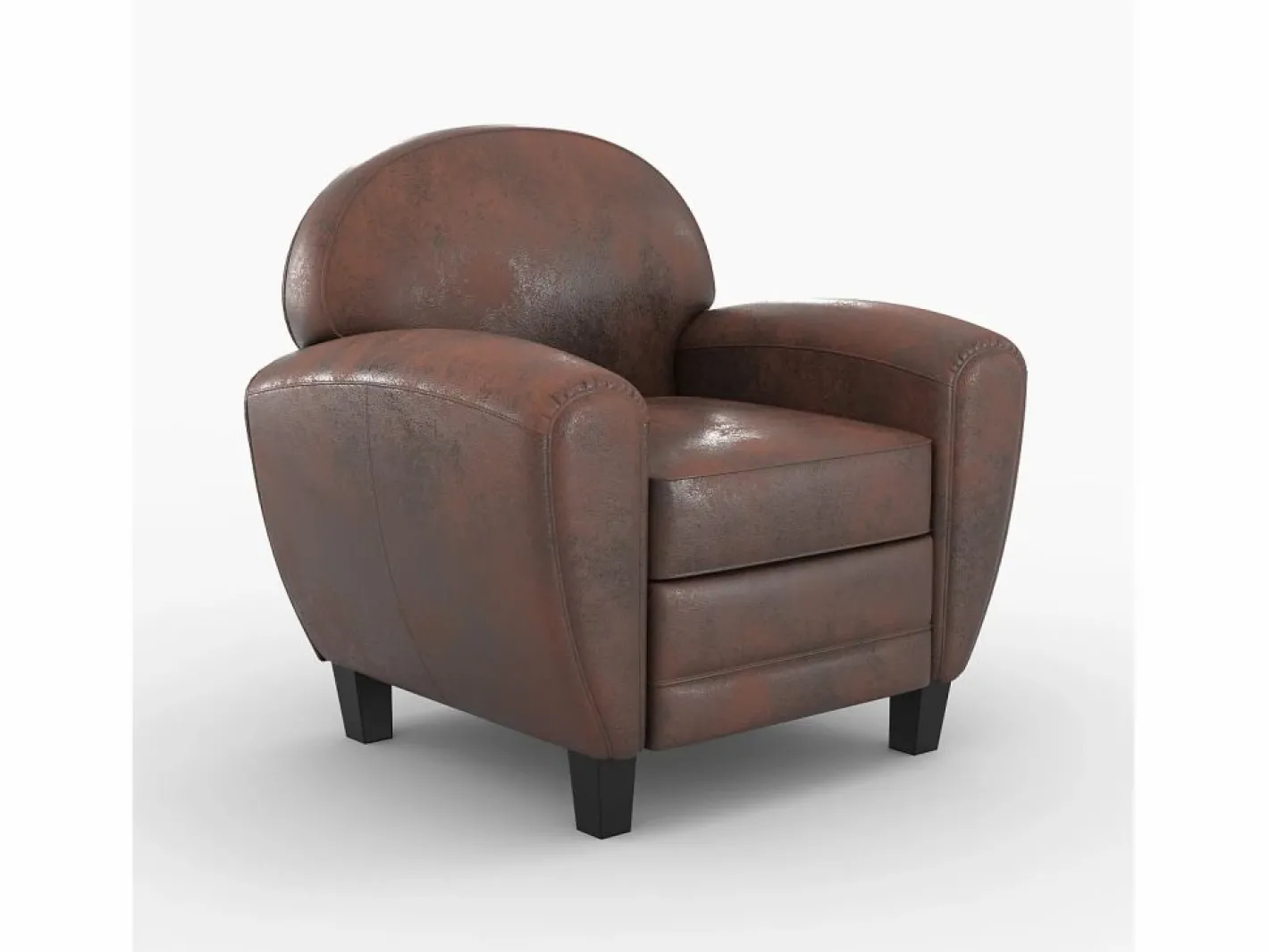 Rendez-Vous Déco Pack de sofá y sillón marrón envejecido 4 plazas - Club Marru00f3n