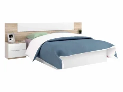 Dormitorio Completo|Pack Dormitorio Alba II 150x190: cama, cabezal, 2 mesitas, armario, sinfonier