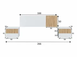 Pack Dormitorio Ethna Cama, Cabecero, Mesitas y Vestidor /Natur Blanco Hot