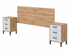 Dormitorio Completo|Pack Dormitorio Matrimonio Lúmina Nórdico: Cabecero, Mesitas, Cómoda, Armario