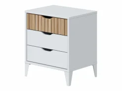 Pack Dormitorio Muebles Daylight Mesitas, Cómoda y Cama Queen Blanco Hot