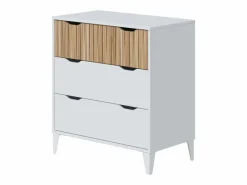 Pack Dormitorio Muebles Daylight Mesitas, Cómoda y Cama Queen Blanco Hot