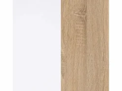 duehome Pack escritorio y estantería Cosmic Plus Blanco Artik (Blanco Mate) - Roble Canadian Color natural claro Discount