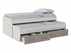 Dormitorio Completo|Pack Hab. Juvenil: cama Nido + armario + escritorio con somieres /Basalto