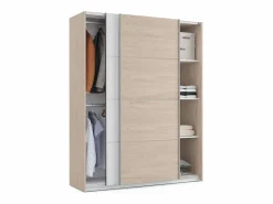 Pack Habitación Onix /Roble: Cama 150 cm, cabecero, mesitas, armario^ Clearance