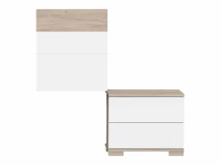 Pack Habitación Onix /Roble: Cama 150 cm, cabecero, mesitas, armario^ Clearance