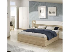 Pack Muebles Dorm. Matrimonio Luca Roble/ (cabecero + armario) Blanco Clearance