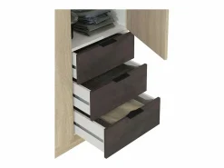 Pack Muebles Dormitorio Andy Armario Cabezal Mesitas Cama 150x190 Marru00f3n Sale
