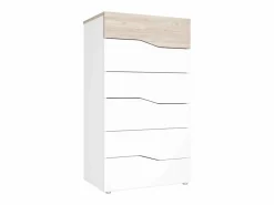 Pack Muebles Dormitorio Asimetric Cabecero, 2 Mesitas, Cómoda /Roble Blanco Clearance