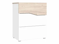 Pack Muebles Dormitorio Asimetric Cabecero, 2 Mesitas, Cómoda /Roble Blanco Clearance
