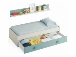 Pack Muebles Dormitorio Juvenil Cama Nido Estante y Armario 90x190 cm^ Online