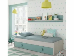 Pack Muebles Dormitorio Juvenil Cama Nido Estante y Armario 90x190 cm^ Online