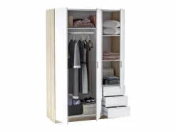 Dormitorio Completo|Pack Muebles Dormitorio Nórdico, Cama 150 cm (cabezal+2 Mesitas+armario)