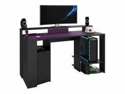 Mesa Gaming|Pack muebles gaming LED moderno (mesa gamer + 2 estanterías)