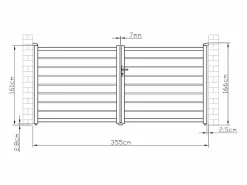 EXPERTLAND Pack portón calado motorizado antracita de aluminio Ancho 350 x Alt. 158 cm PRIMO Gris antracita Outlet