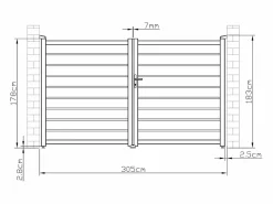 EXPERTLAND Portón|Pack portón calado motorizado antracita de aluminio Ancho 300 x Alt. 176 cm PRIMO