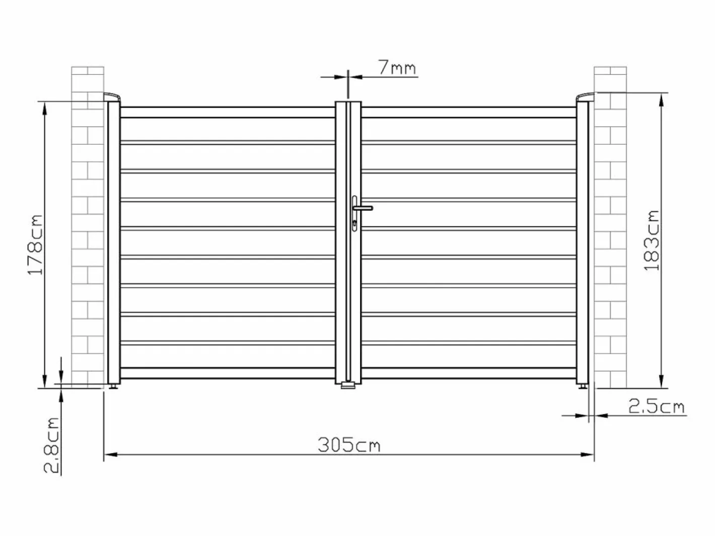 EXPERTLAND Portón|Pack portón calado motorizado antracita de aluminio Ancho 300 x Alt. 176 cm PRIMO