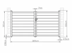 Pack portón calado motorizado antracita de aluminio Ancho 300 x Alt. 158 cm PRIMO^EXPERTLAND Online