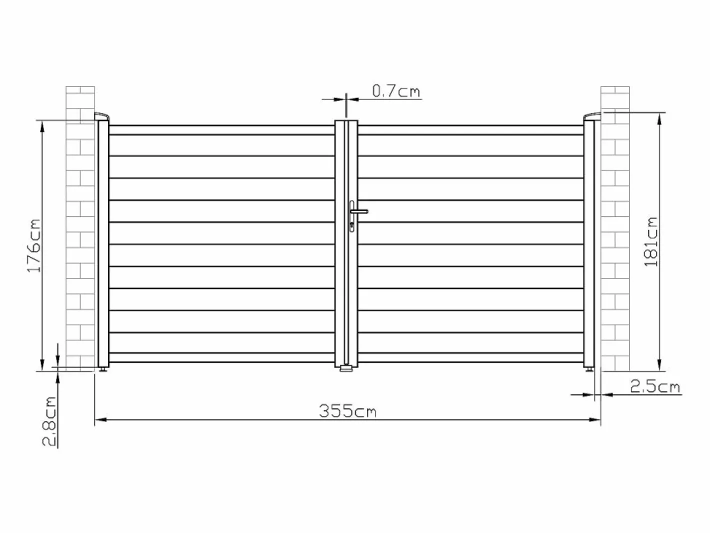 EXPERTLAND Portón|Pack portón de aluminio color antracita Ancho 350 x Alt. 173 cm NAZARIO + Motor RIVE