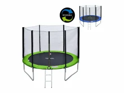 Pack Premium cama elástica de 305cm reversible /verde ADELAÏDE + red de seguridad + escalera + funda + kit de anclaje -^Happy Garden Online