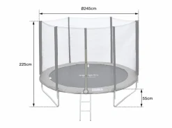 Happy Garden Pack Premium Trampolín 245cm reversible / verde CANBERRA + red, escalera, funda y kit de anclaje Azul Best