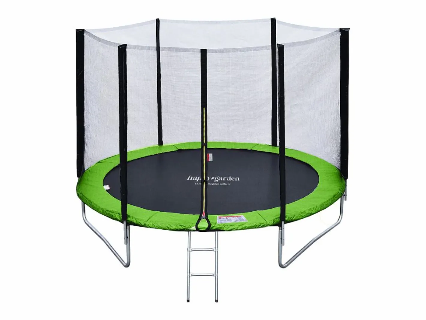 Happy Garden Cama Elástica|Pack Premium Trampolín 180cm reversible / azul CAIRNS + red, escalera, funda y kit de anclaje