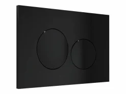 Vente-unique Pack WC flotante, cerámica mate con bastidor y placa de accionamiento HURO II Negro Discount