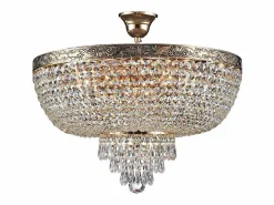 Maytoni Palace Plafón Semi Empotrado Oro Antiguo & Cristal, 6 Luces, E27 Dorado
