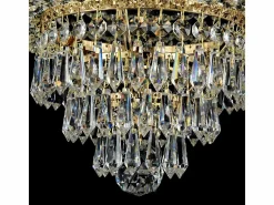 Maytoni Palace Plafón Semi Empotrado Oro Antiguo & Cristal, 6 Luces, E27 Dorado