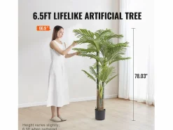 Palmera Artificial de Caña Dorada de 2 m de SucceBuy, Decoración Vegetal Realista de Imitación^ Sale