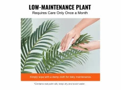 Palmera Artificial de Caña Dorada de 2 m de SucceBuy, Decoración Vegetal Realista de Imitación^ Sale