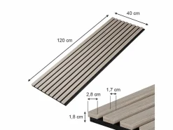 Vicco Panel De Pared|Panel acústico marrón 120x1.8x40 akustikpaneel