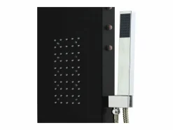 Panel de ducha con rociador grifo cristal acero inoxidable 130 cm negro 02_0003431^Helloshop26 New