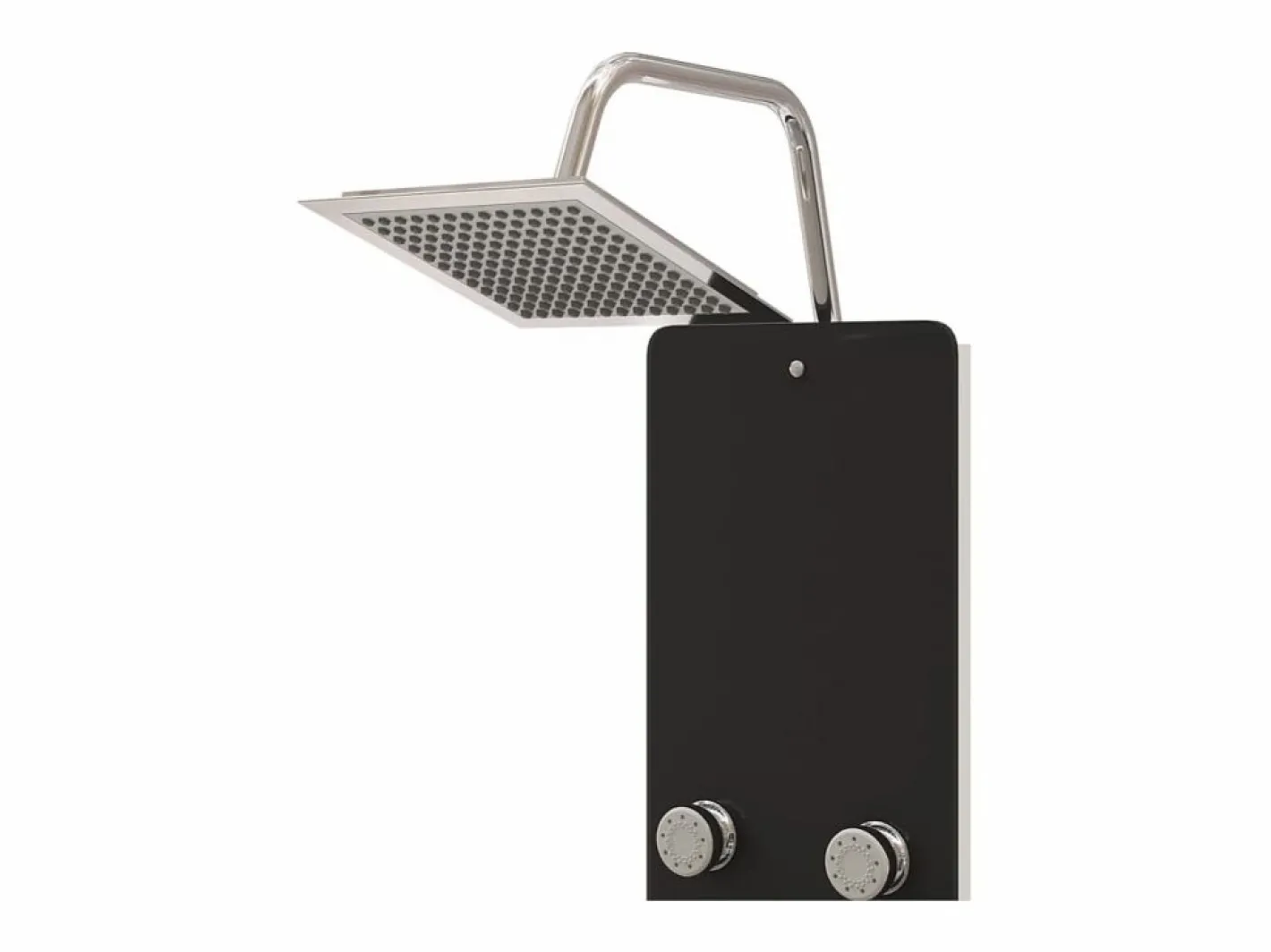 Panel de ducha con rociador grifo cristal acero inoxidable 130 cm negro 02_0003437^Helloshop26 Best