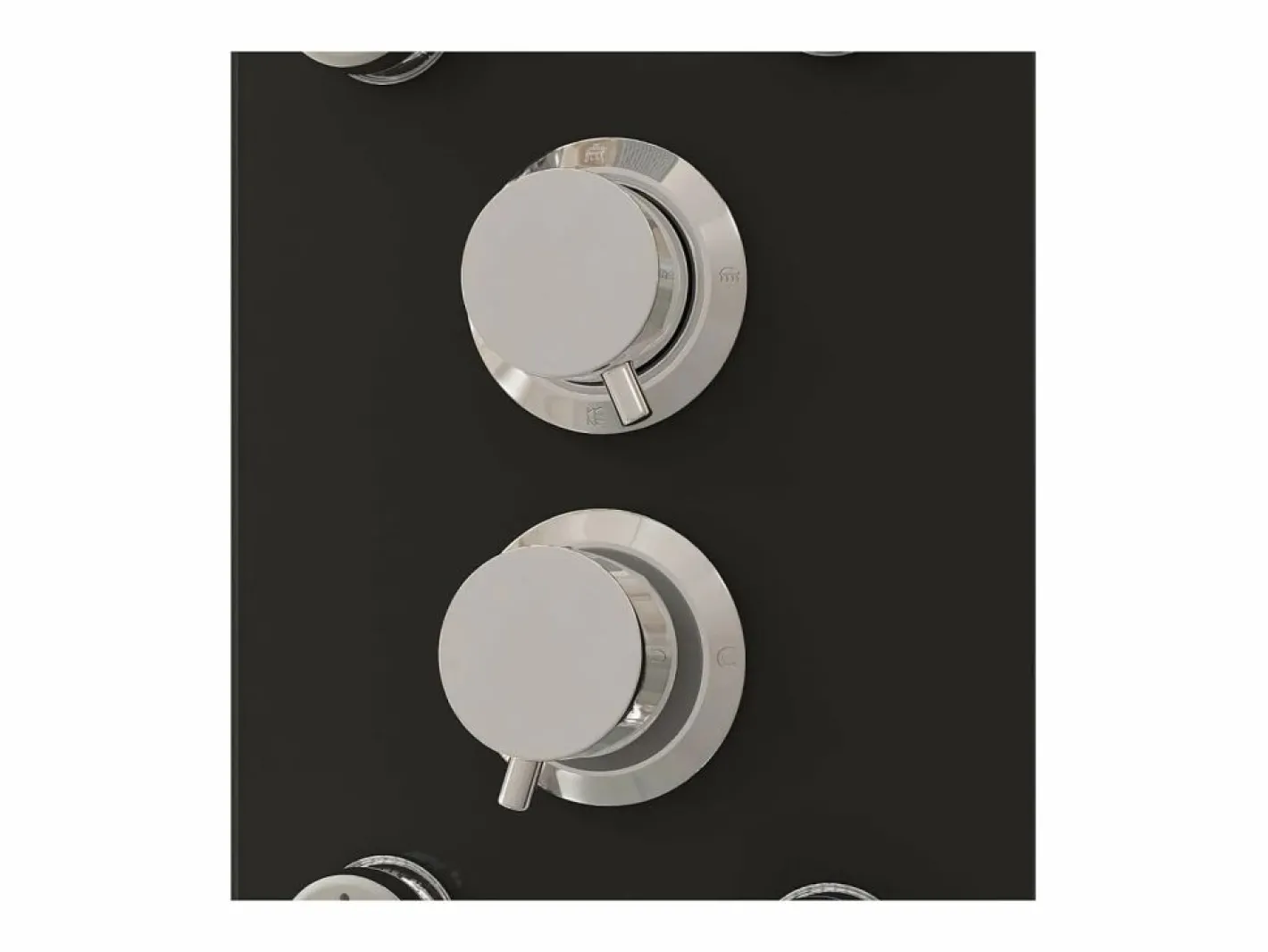 Panel de ducha con rociador grifo cristal acero inoxidable 130 cm negro 02_0003437^Helloshop26 Best