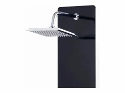 Panel de ducha con rociador grifo cristal acero inoxidable 130 cm negro 02_0003435^Helloshop26 Hot