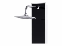 Helloshop26 Panel de ducha con rociador grifo cristal acero inoxidable 120 cm negro 02_0003432 Gris Discount