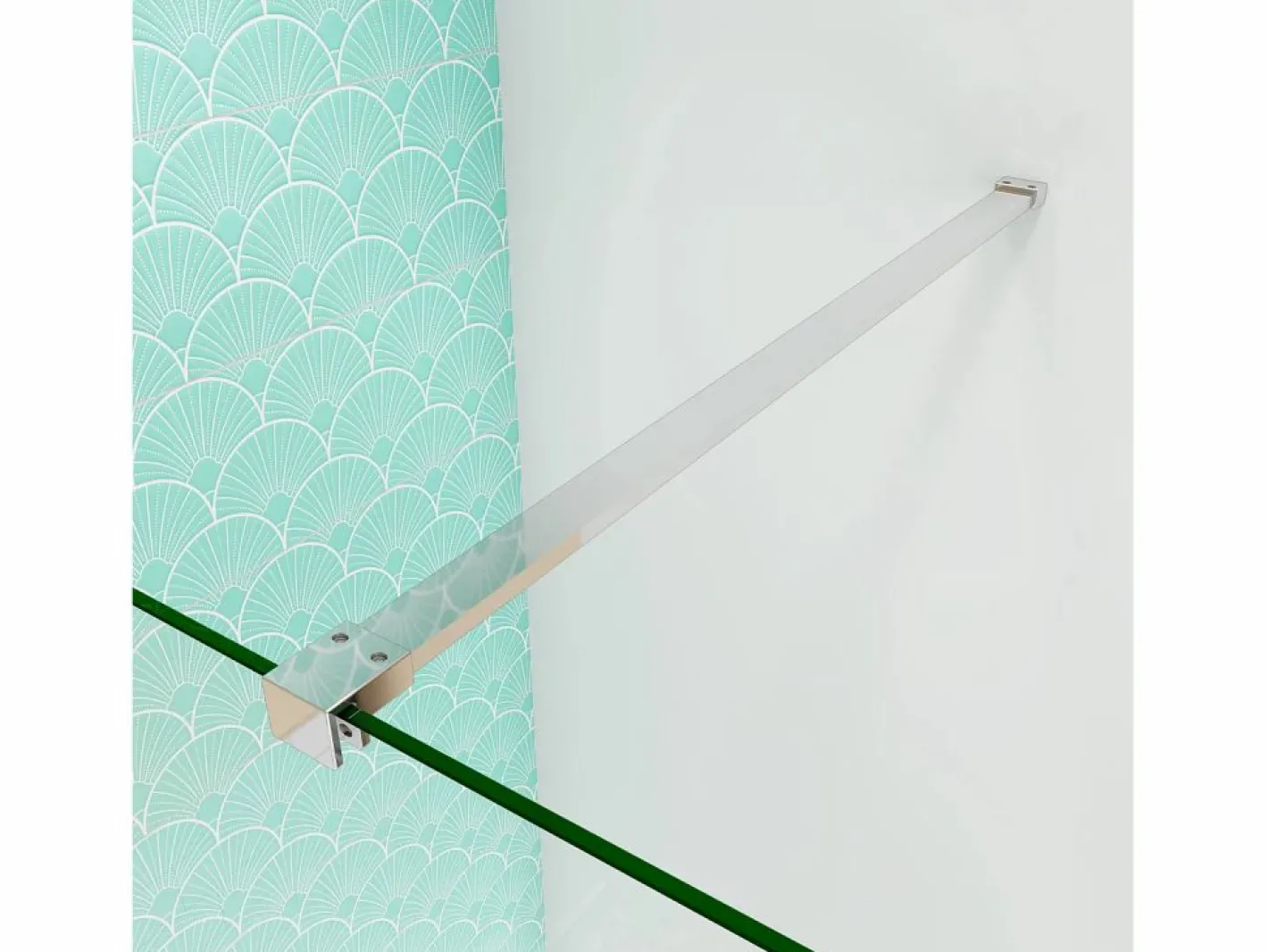 Panel de ducha vidrio 8mm con tratamiento antical,barra 90cm,perfil cromado (88-90)x190cm^Aica Discount