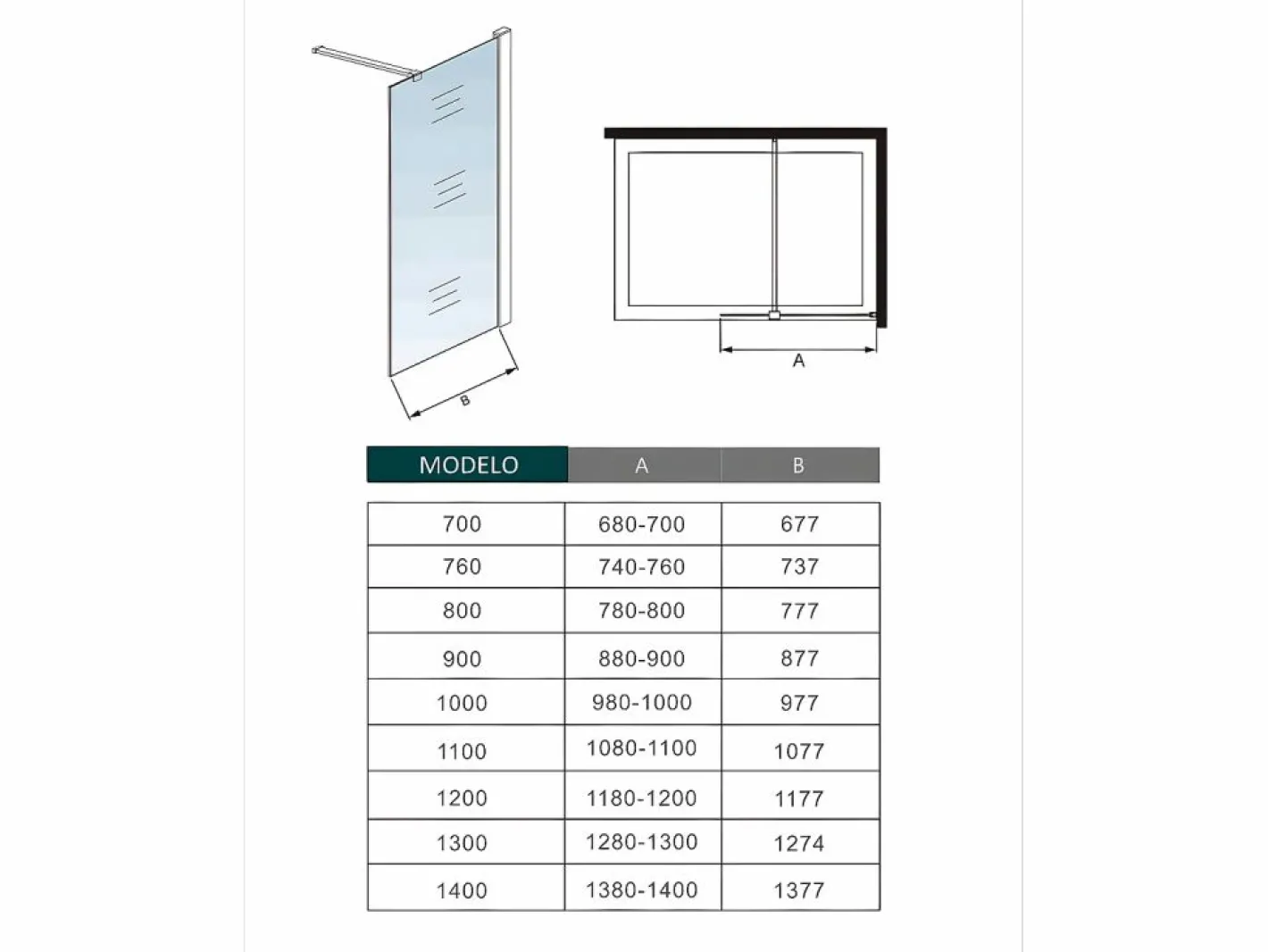 Panel de ducha vidrio 8mm con tratamiento antical,barra 90cm,perfil cromado (88-90)x190cm^Aica Discount
