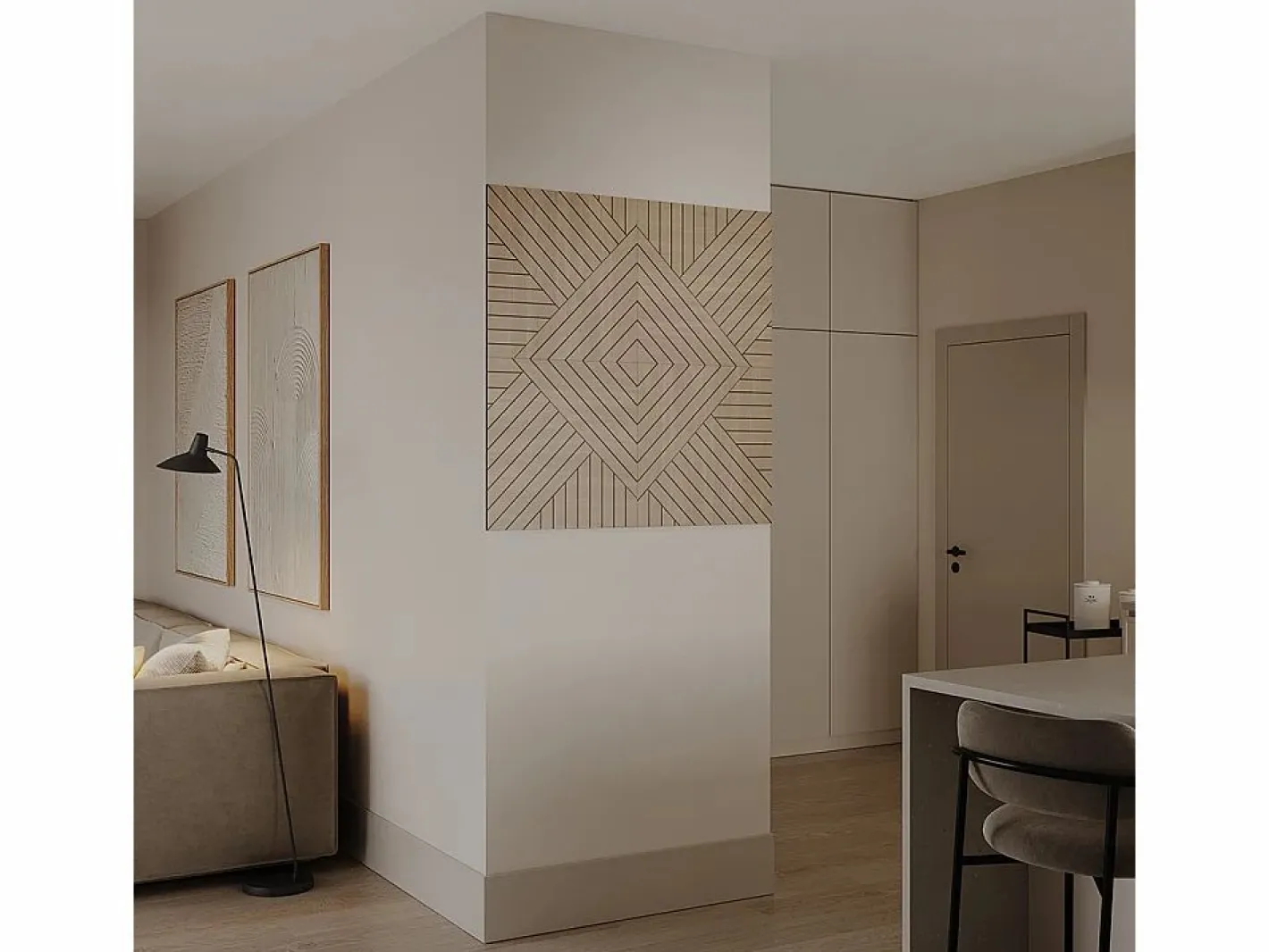 Panel de pared roble 52x0.8x52^Vicco Discount