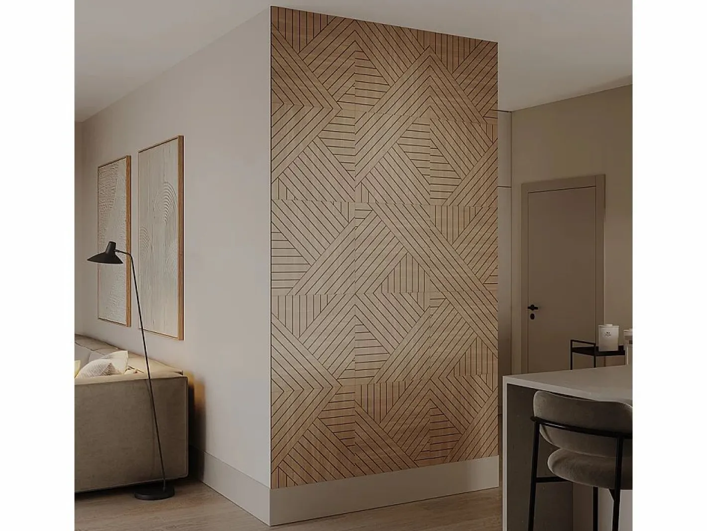 Panel de pared roble 52x0.8x52^Vicco Discount