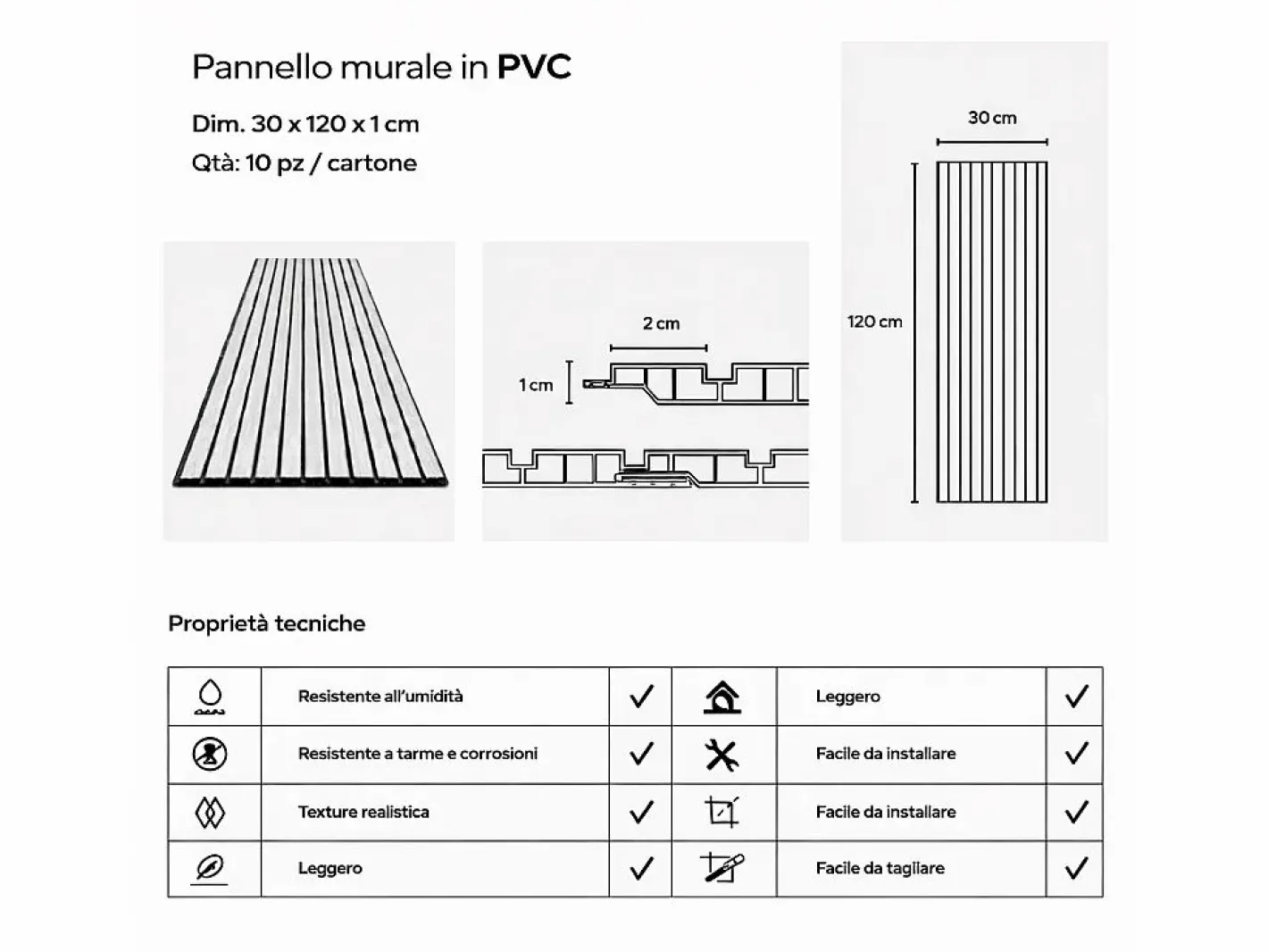 Panel De Pared|Panel decorativo de PVC efecto lama de madera, juego de 10 piezas, 120x30 cm, revestimiento de pared nogal claro