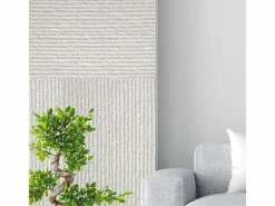 Panel De Pared|Panel decorativo efecto piedra rayada 3D, juego de 12 piezas, 8,6 m², revestimiento de pared de PU, 120 x 60 x 2,5, color alabastro