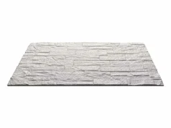 Panel decorativo efecto piedra ladrillo 3D, juego de 12 piezas, 8,6 m², revestimiento de pared de PU, 120 x 60 x 2,5, cuarcita blanca Blanco Online