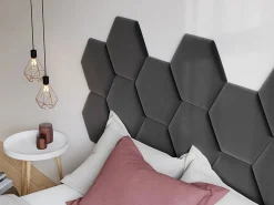 Vente-unique Panel decorativo para cabecero de terciopelo gris HOPE L220 cm Gris antracita