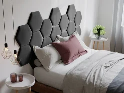 Vente-unique Panel decorativo para cabecero de terciopelo gris HOPE L220 cm Gris antracita