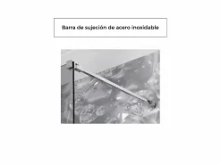 MIRLO Panel fijo de ducha WALK IN Perfil Negro Grosor Cristal 8 mm Transparente Best