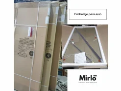 MIRLO Panel fijo de ducha WALK IN Perfil Negro Grosor Cristal 8 mm Transparente Best